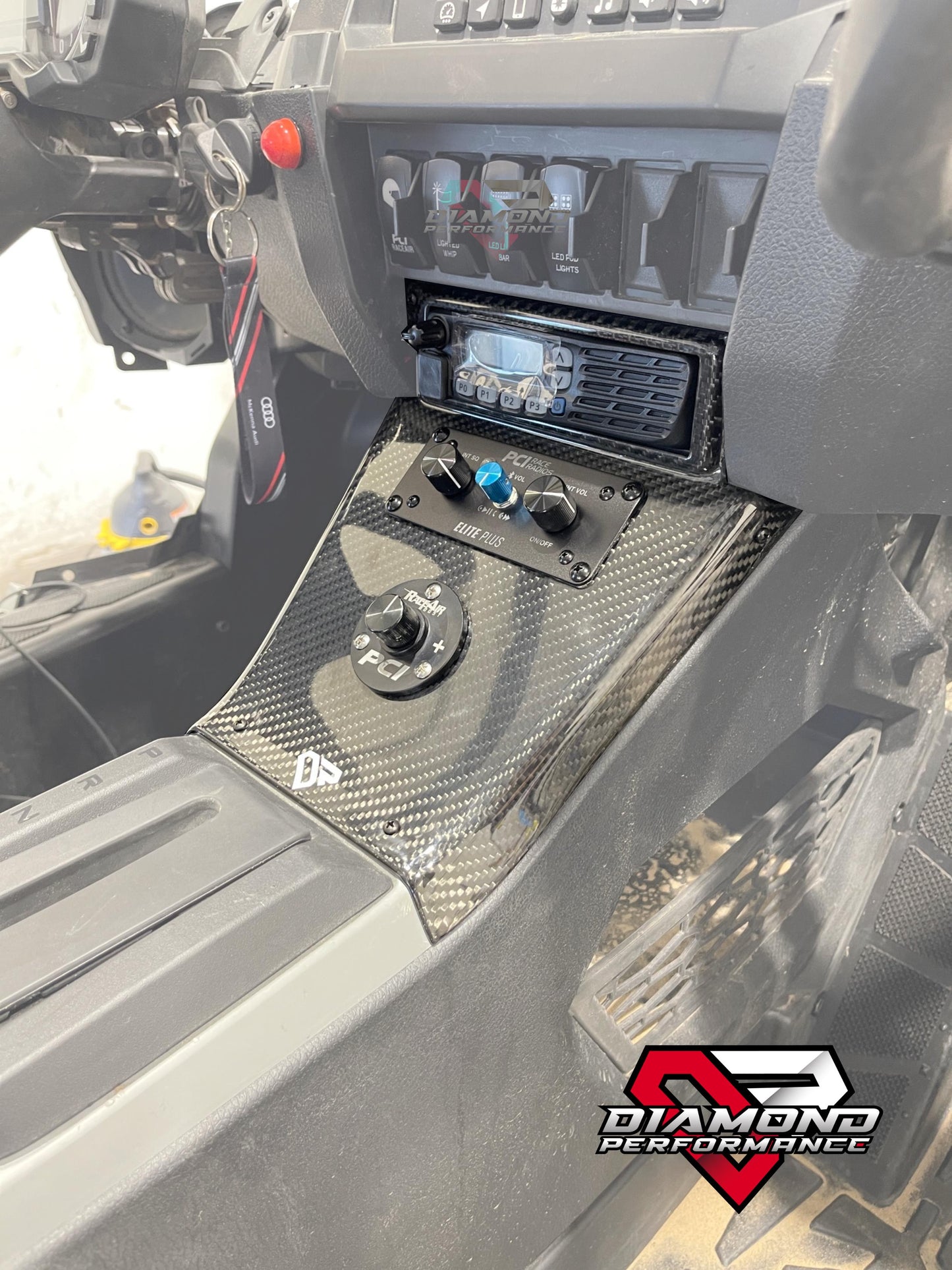 Carbon Fiber PCI ICOM Radio & Intercom Dash Mount for Polaris RZR Pro R / Turbo R / Pro XP | Diamond Performance