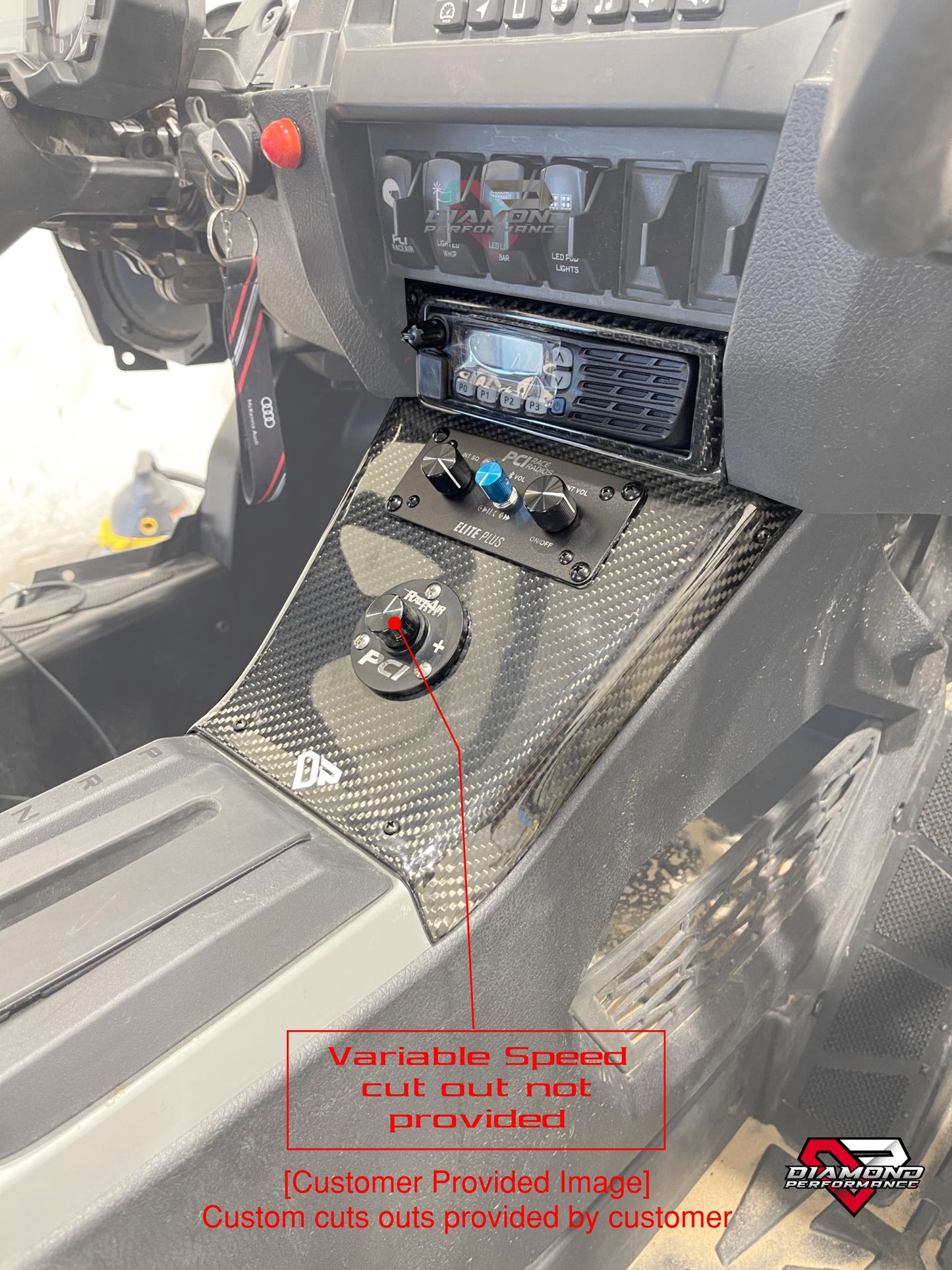 Carbon Fiber PCI ICOM Radio & Intercom Dash Mount for Polaris RZR Pro R / Turbo R / Pro XP | Diamond Performance