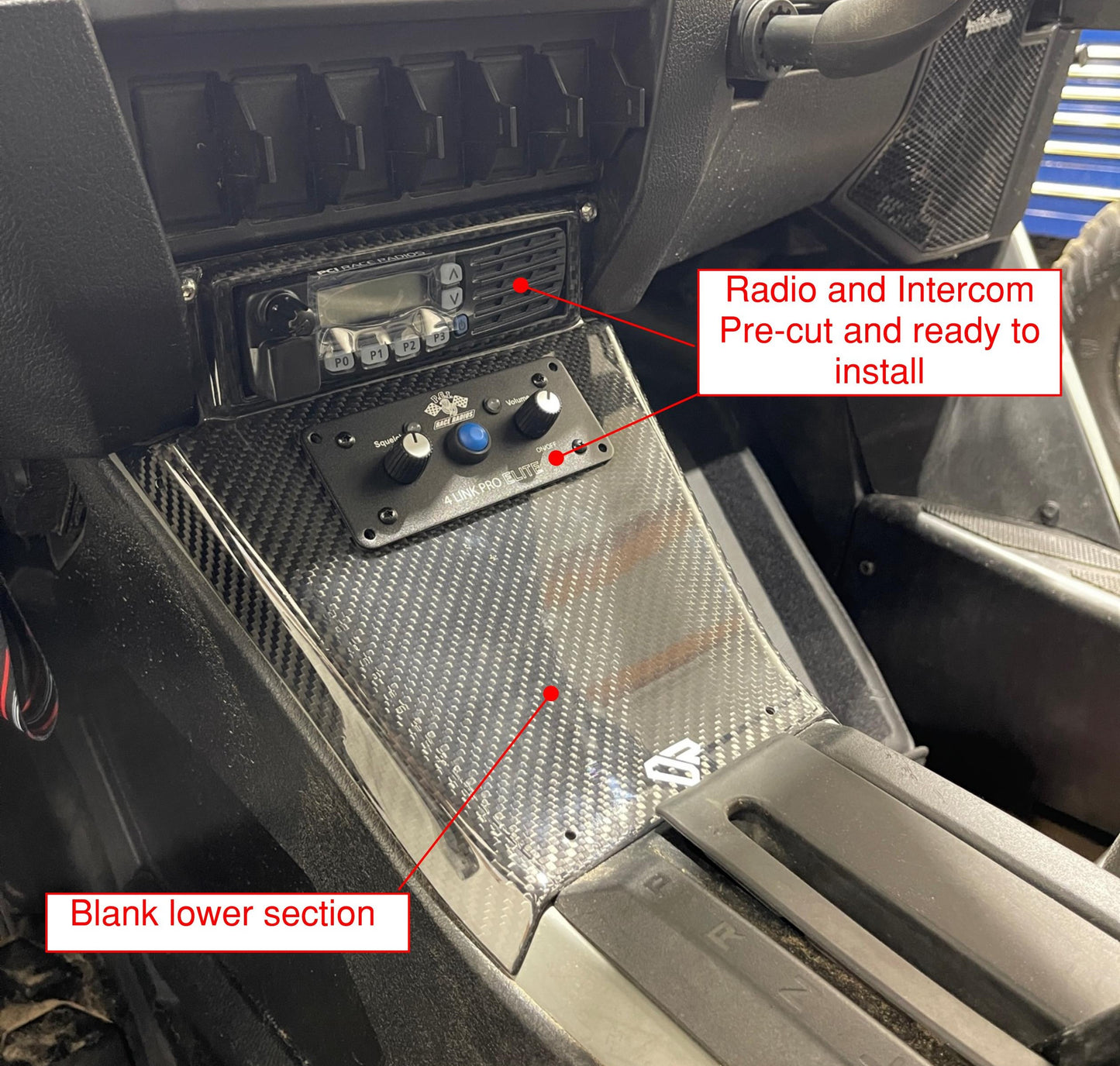 Carbon Fiber PCI ICOM Radio & Intercom Dash Mount for Polaris RZR Pro R / Turbo R / Pro XP | Diamond Performance