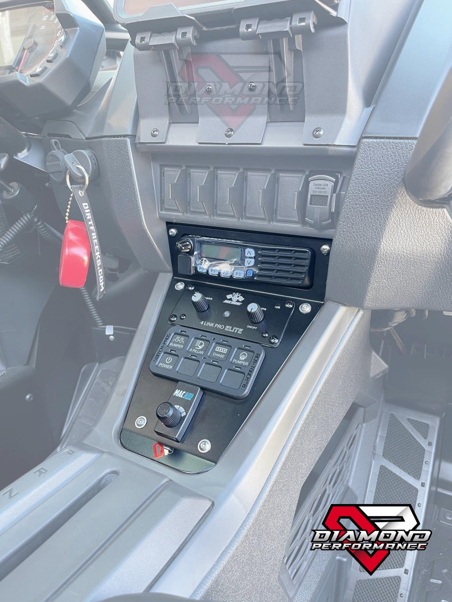 Low Pro PCI ICOM Radio & Intercom Mount for Polaris RZR Pro R / Turbo R / Pro XP | Diamond Performance
