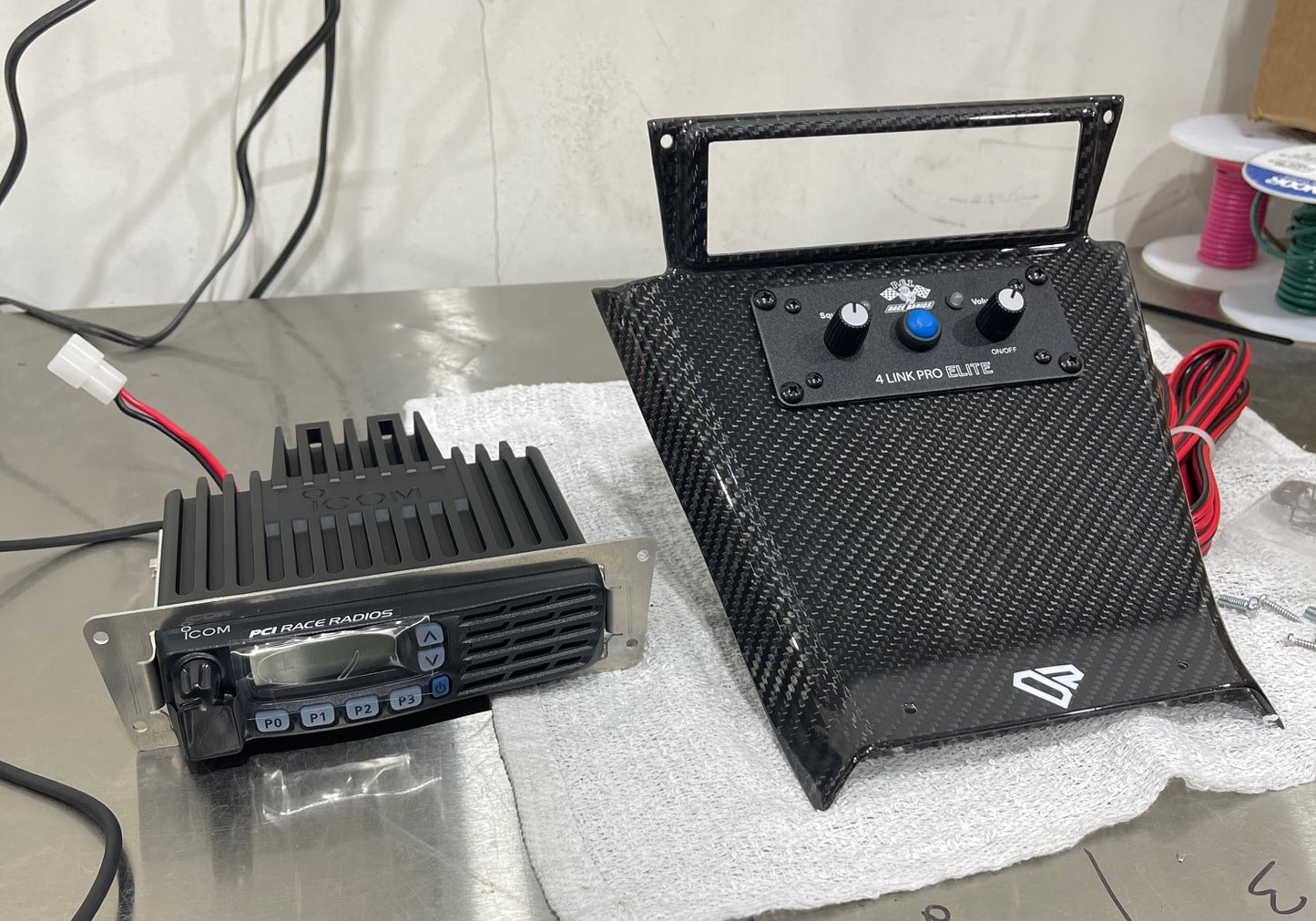 Polaris RZR Pro R / Turbo R / Pro XP | DP Carbon Fiber Radio Dash Mount | PCI ICOM Radio & Intercom