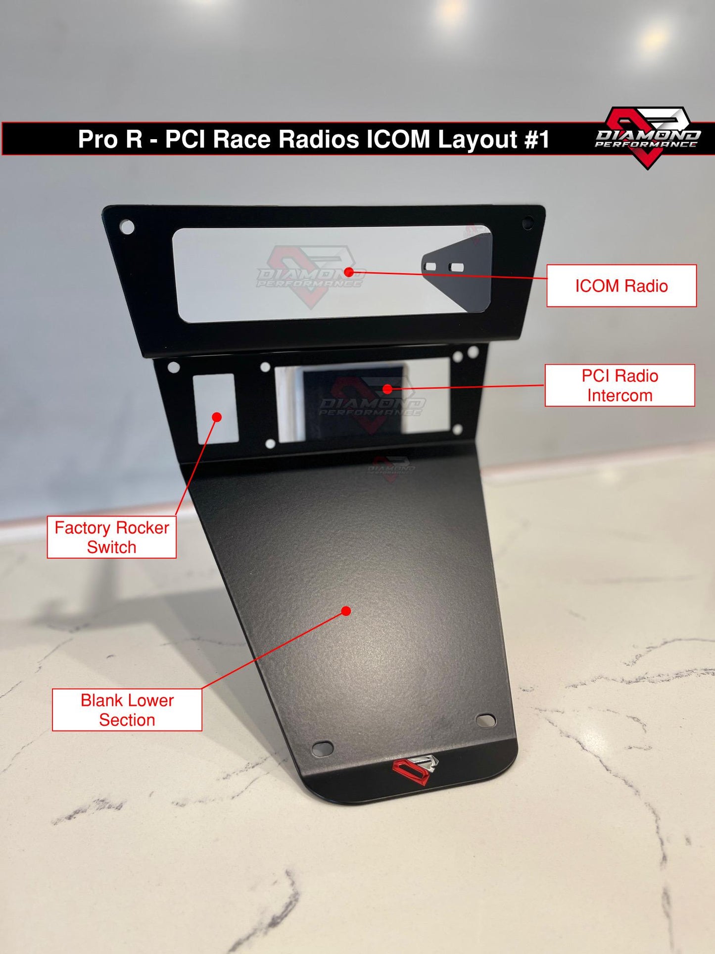 XL PCI Radios ICOM Radio & Intercom Dash Mount For Polaris RZR PRO R, Turbo R, & PRO XP | Diamond Performance