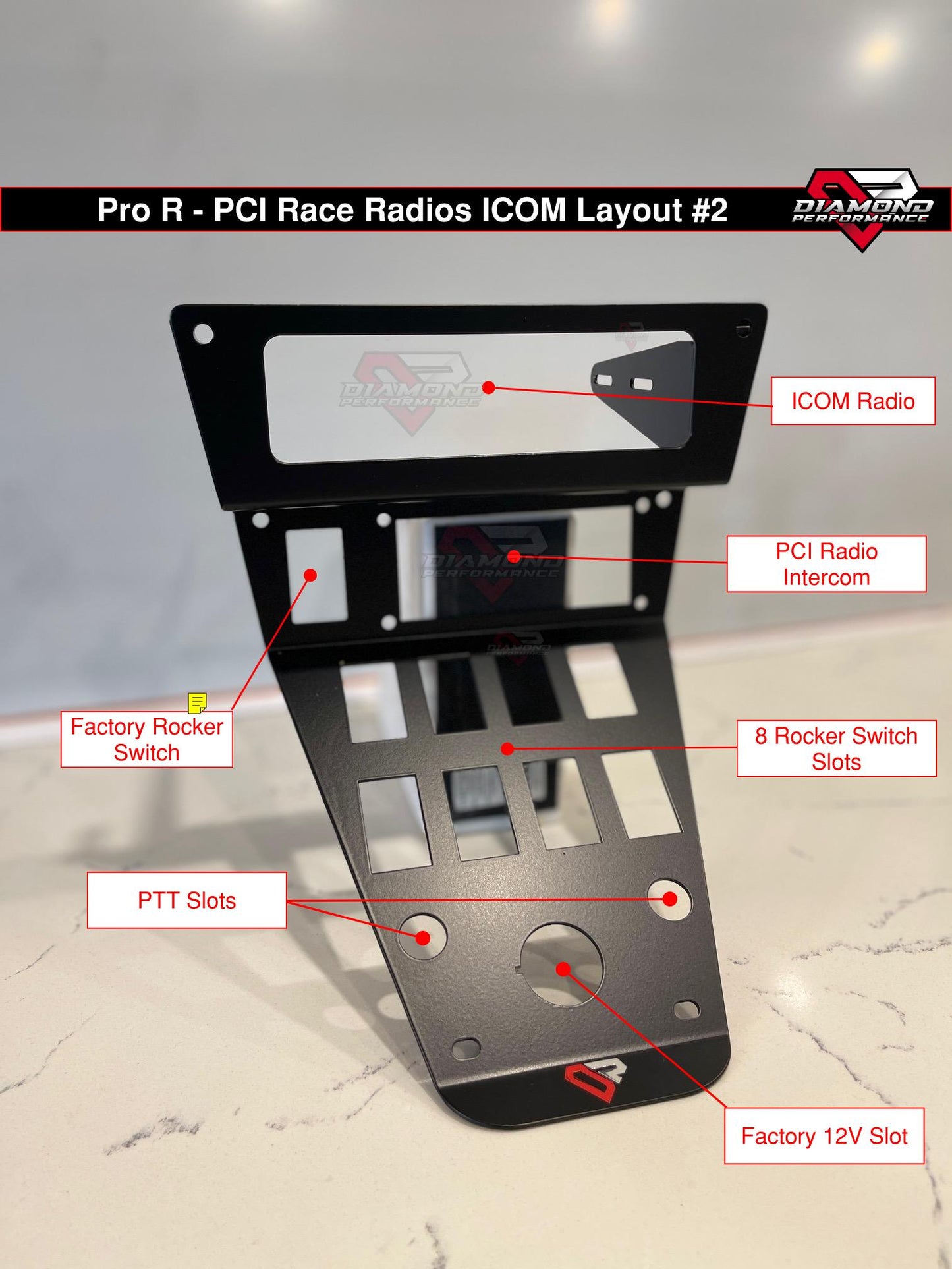 XL PCI Radios ICOM Radio & Intercom Dash Mount For Polaris RZR PRO R, Turbo R, & PRO XP | Diamond Performance