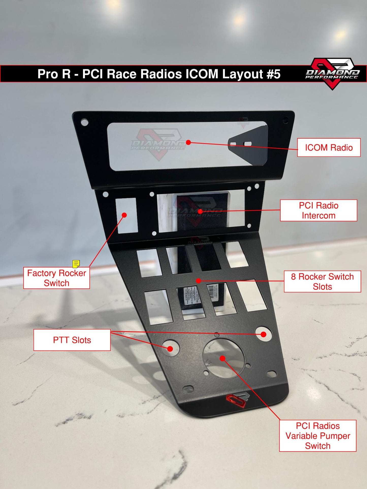 XL PCI Radios ICOM Radio & Intercom Dash Mount For Polaris RZR PRO R, Turbo R, & PRO XP | Diamond Performance