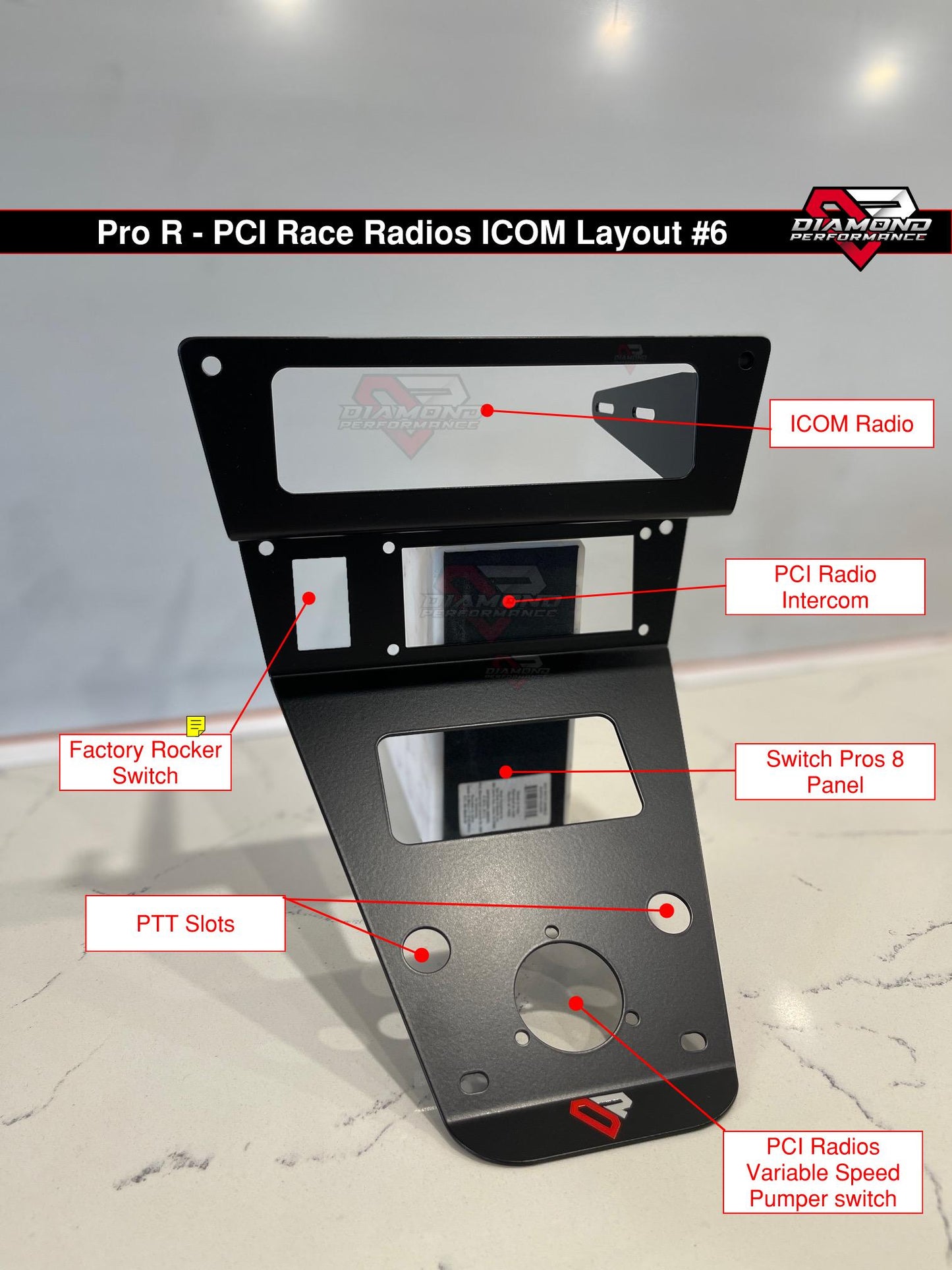 XL PCI Radios ICOM Radio & Intercom Dash Mount For Polaris RZR PRO R, Turbo R, & PRO XP | Diamond Performance