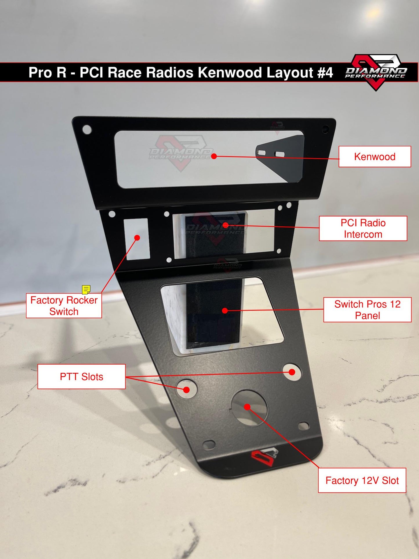 XL PCI Radios Kenwood Radio & Intercom Dash Mount For Polaris RZR PRO R, Turbo R, & PRO XP | Diamond Performance