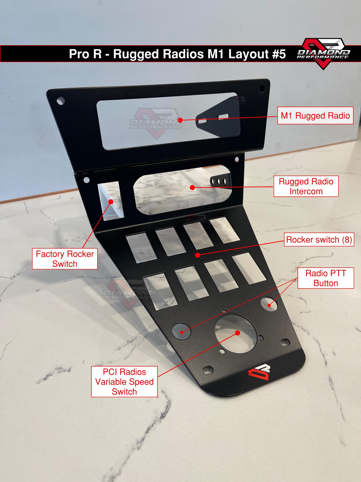 XL Rugged Radios M1 & Intercom Dash Mount For Polaris RZR PRO R, Turbo R, & PRO XP | Diamond Performance