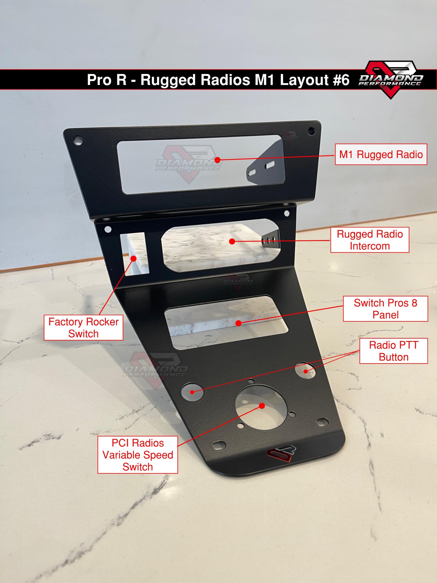 XL Rugged Radios M1 & Intercom Dash Mount For Polaris RZR PRO R, Turbo R, & PRO XP | Diamond Performance