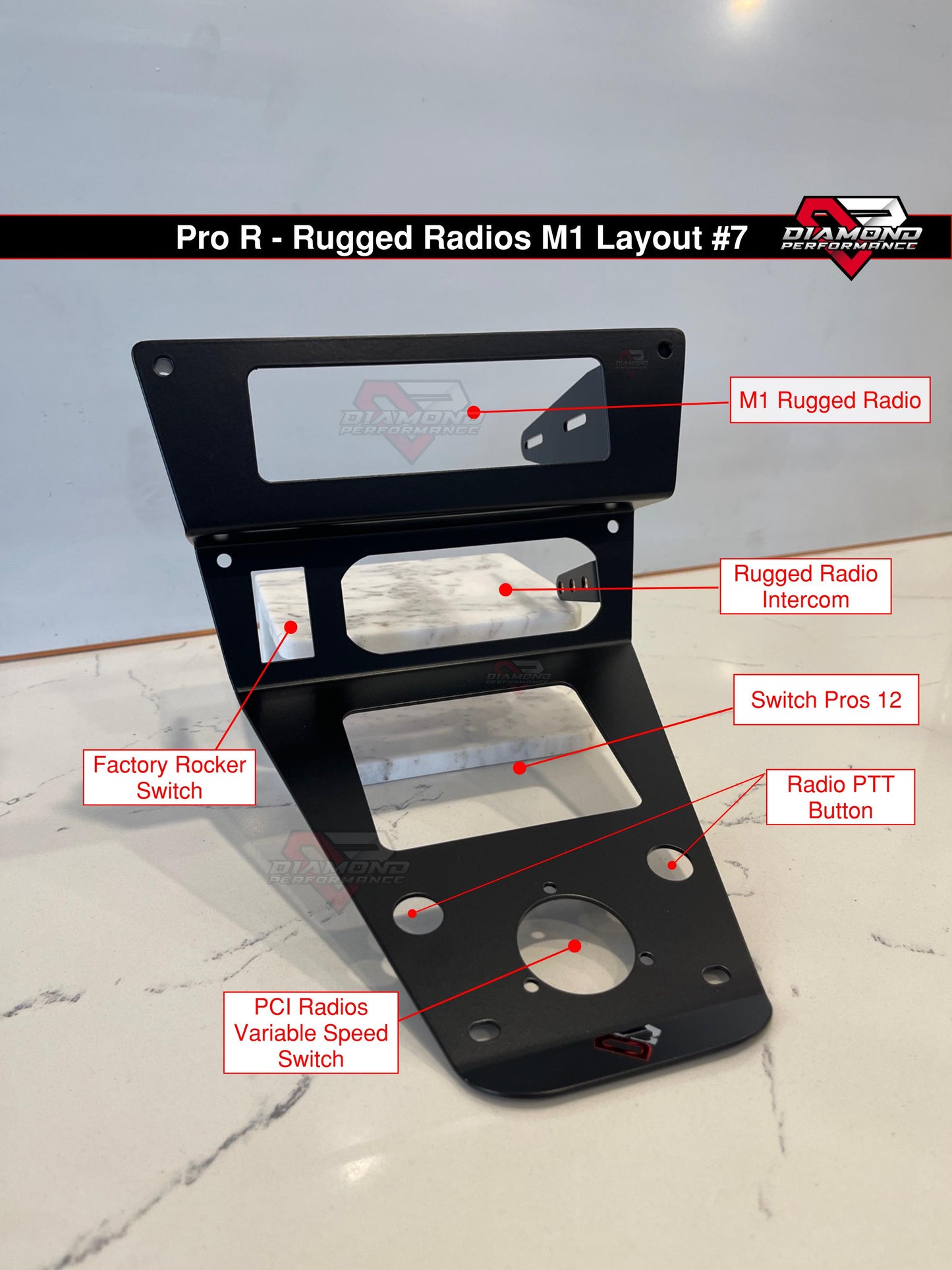 XL Rugged Radios M1 & Intercom Dash Mount For Polaris RZR PRO R, Turbo R, & PRO XP | Diamond Performance